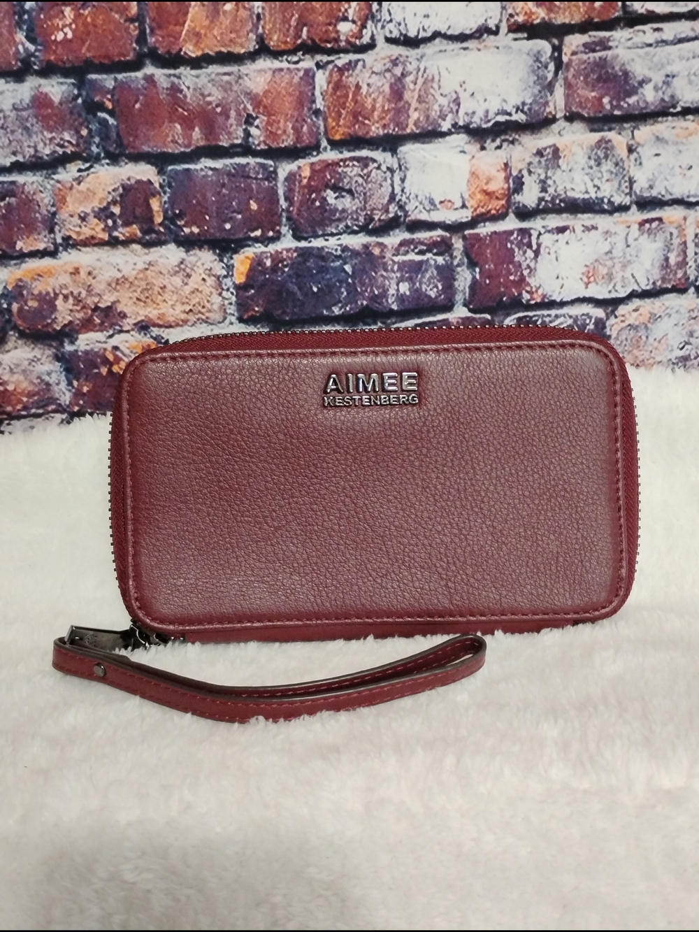 Aimee Kestenberg Large Zip Around Wristlet Wallet w/ RFID - Jenna- Oxblood